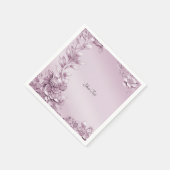 Serviette En Papier Serviettes en feuillage rose (Coin)