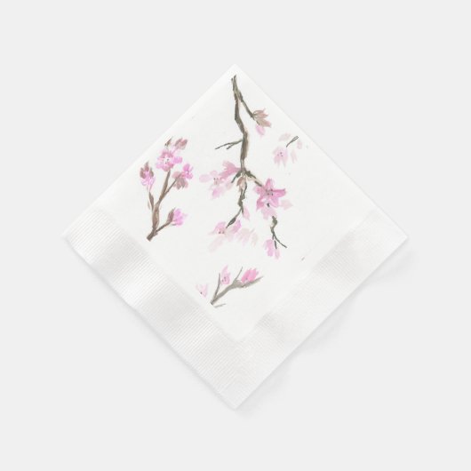 Serviette En Papier Serviettes en fleurs de cerises (Coin)