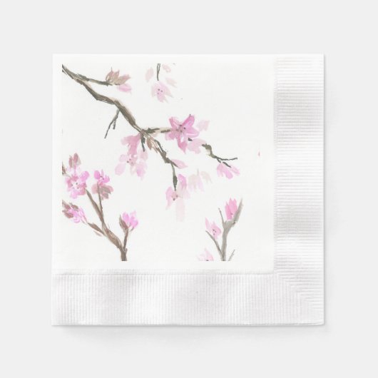 Serviette En Papier Serviettes en fleurs de cerises (Devant)