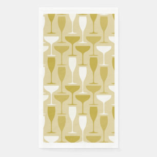 Serviette En Papier Serviettes en Flûte de Champagne d'Or Moderne