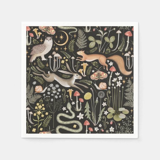 Serviette En Papier Serviettes en Forêt Sombre (Devant)