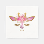 Serviette En Papier Serviettes en girafe rose et or (Devant)