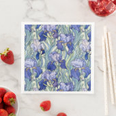 Serviette En Papier Serviettes en iris bleu Art nouveau (En situation)