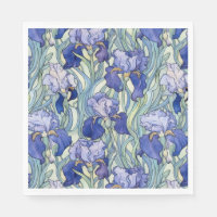 Serviettes en iris bleu Art nouveau