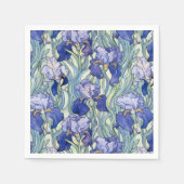 Serviette En Papier Serviettes en iris bleu Art nouveau (Devant)