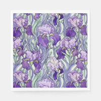 Serviettes en iris violet Art Nouveau