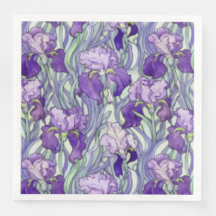 Serviette En Papier Serviettes en iris violet Art Nouveau