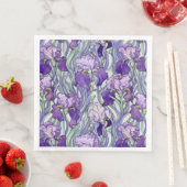 Serviette En Papier Serviettes en iris violet Art Nouveau (En situation)