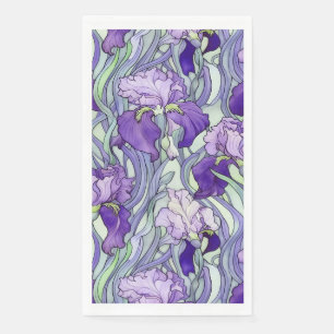 Serviette En Papier Serviettes en iris violet Art Nouveau