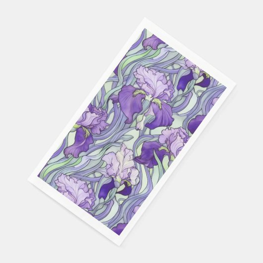 Serviette En Papier Serviettes en iris violet Art Nouveau (Coin)