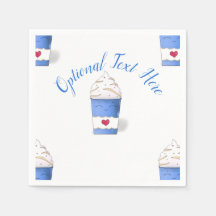 Serviettes en latte et en crème (bleu)