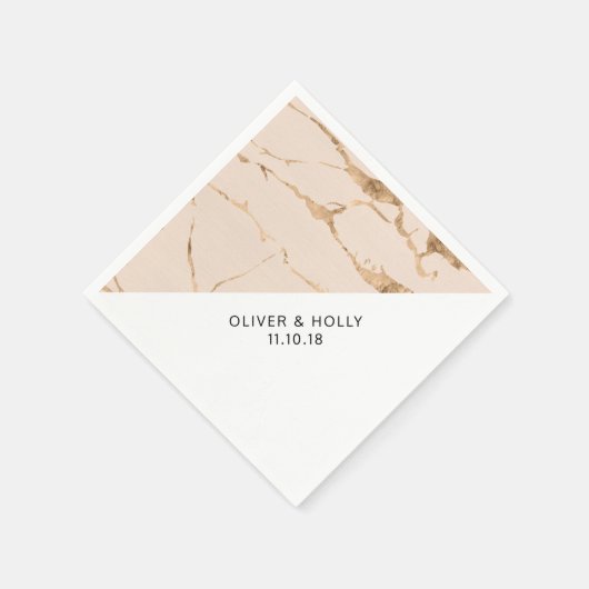 Serviette En Papier Serviettes en marbre rose et or (Coin)