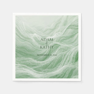 Serviette En Papier Serviettes en marbre vert sauge et or