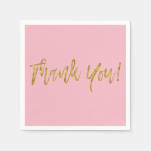 Serviette En Papier Serviettes en Merci d'or rose et faux