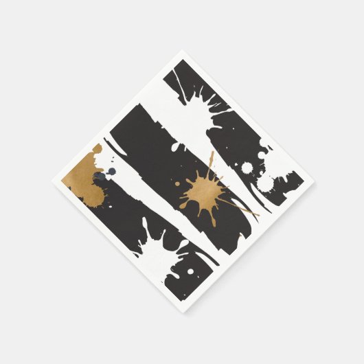 Serviette En Papier Serviettes en noir et or (Coin)