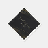 Serviette En Papier Serviettes en or noir et parkly (Coin)