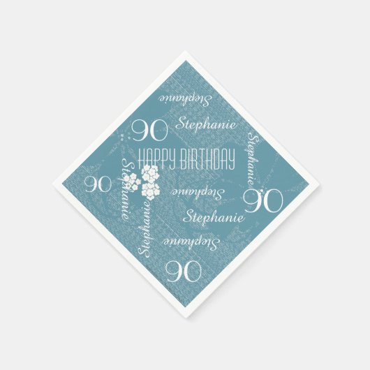 Serviette En Papier Serviettes en papier, 90e fête d'anniversaire, Flo (Coin)
