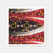 Serviette En Papier Serviettes en papier, Abstrait rouge noir blanc (Devant)