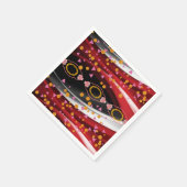 Serviette En Papier Serviettes en papier, Abstrait rouge noir blanc (Coin)