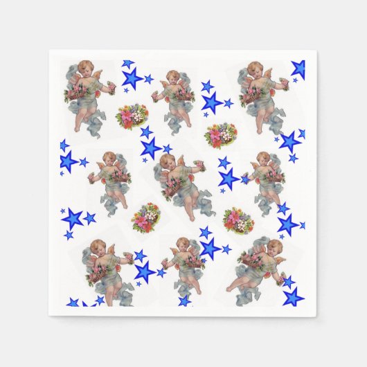 Serviette En Papier serviettes en papier, Angel Blue Stars (Devant)