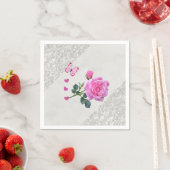 Serviette En Papier Serviettes en papier, argent rose (En situation)