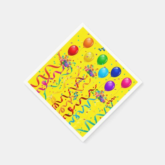 Serviette En Papier Serviettes en papier, Ballons d'anniversaire heure (Coin)