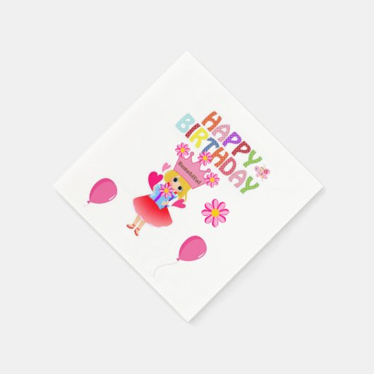 Serviette En Papier Serviettes en papier, Ballons roses Joyeux anniver (Coin)