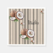 Serviette En Papier Serviettes en papier, bande beige amande (Devant)