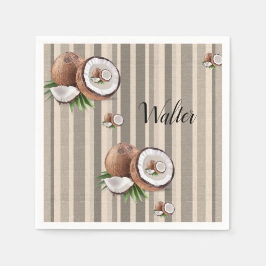 Serviette En Papier Serviettes en papier, bande beige amande (Devant)