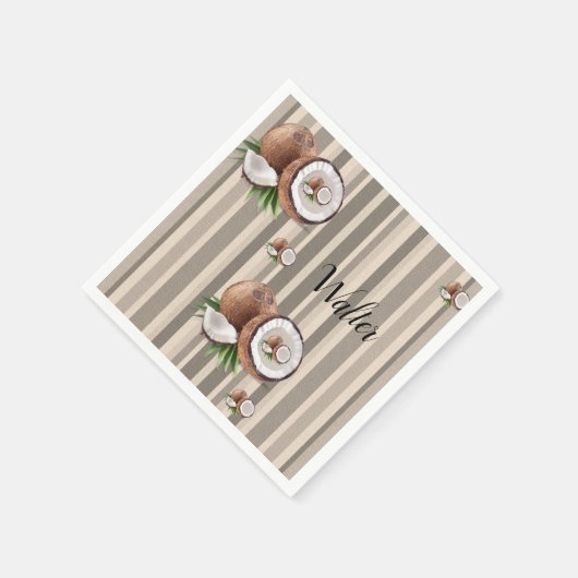 Serviette En Papier Serviettes en papier, bande beige amande (Coin)