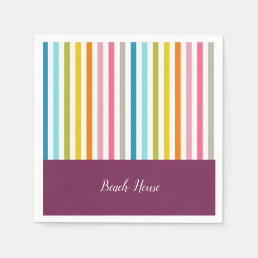 Serviette En Papier Serviettes en papier, bande bordeaux (Devant)