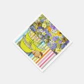 Serviette En Papier Serviettes en papier, bandes florales (Coin)