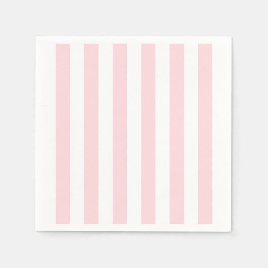 Serviette En Papier Serviettes en papier, bandes roses et blanches (Devant)