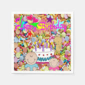 Serviette En Papier Serviettes en papier, Bébés d'anniversaire heureux (Devant)