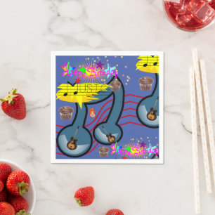 Serviette En Papier Serviettes en papier, Bonne Guitare Musique Annive