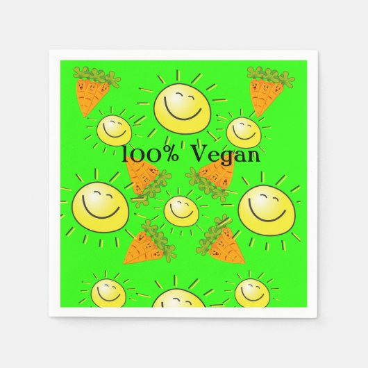 Serviette En Papier Serviettes en papier, carottes Sun 100% Vegan (Devant)