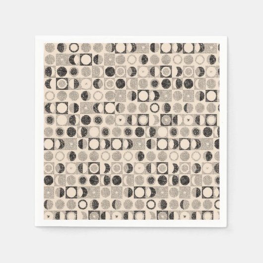 Serviette En Papier Serviettes en papier, Cercles noirs beiges Brown (Devant)