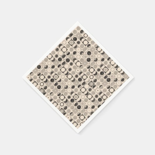 Serviette En Papier Serviettes en papier, Cercles noirs beiges Brown (Coin)