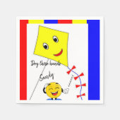 Serviette En Papier Serviettes en papier, cerf-volant jaune (Devant)