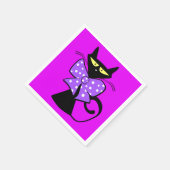 Serviette En Papier Serviettes en papier, Chat noir, Bow pourpre (Coin)