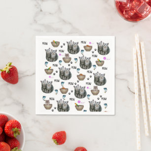 Serviette En Papier Serviettes en papier, chatons Chats Meow