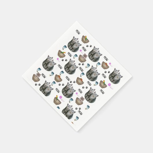Serviette En Papier Serviettes en papier, chatons Chats Meow (Coin)