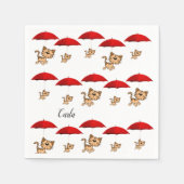 Serviette En Papier Serviettes en papier, Chatons Chats Parapluie roug (Devant)
