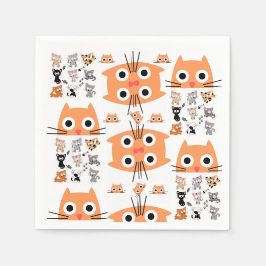 Serviette En Papier serviettes en papier, chats orange (Devant)