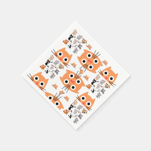 Serviette En Papier serviettes en papier, chats orange (Coin)