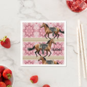 Serviette En Papier Serviettes en papier, Chevaux roses (En situation)