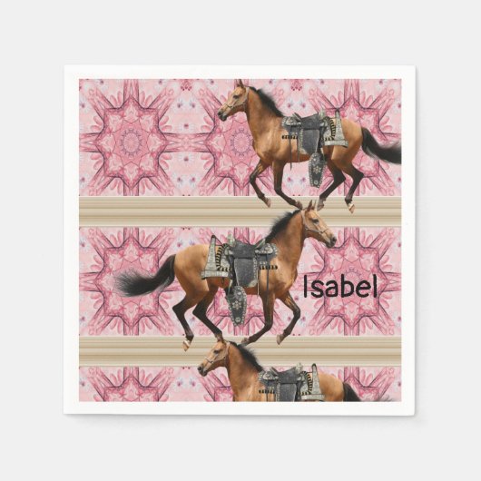 Serviette En Papier Serviettes en papier, Chevaux roses (Devant)