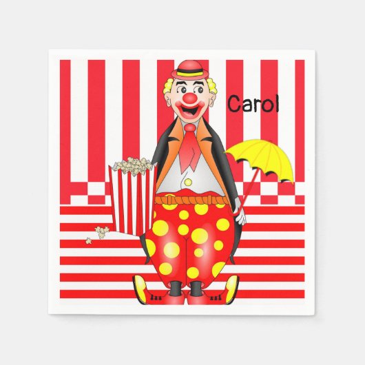 Serviette En Papier Serviettes en papier, Clowns Grains rouges (Devant)