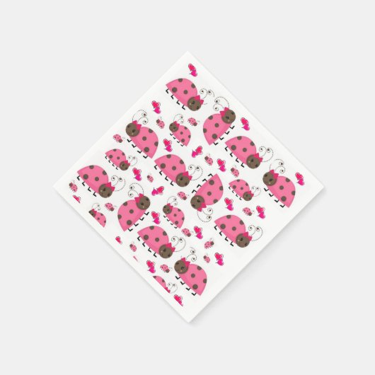 Serviette En Papier Serviettes en papier, coccinelle rose (Coin)