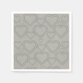 Serviette En Papier Serviettes en papier, coeur gris et blanc (Devant)